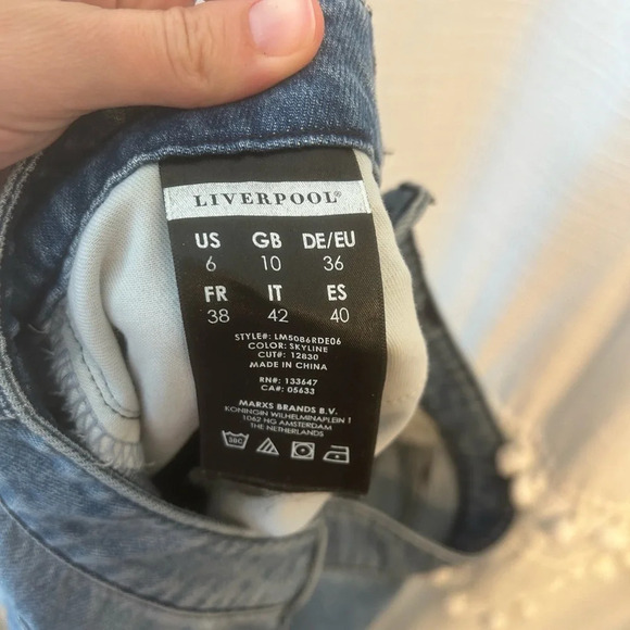 EUC Liverpool Jeans The Crop Boyfriend Embroidered Jeans size 6 / 28 - Picture 8 of 13